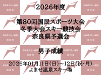 第80回国民スポーツ大会冬季大会スキー競技会奈良県予選会 男子成績