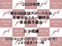 第80回国民スポーツ大会冬季大会スキー競技会奈良県予選会 女子成績